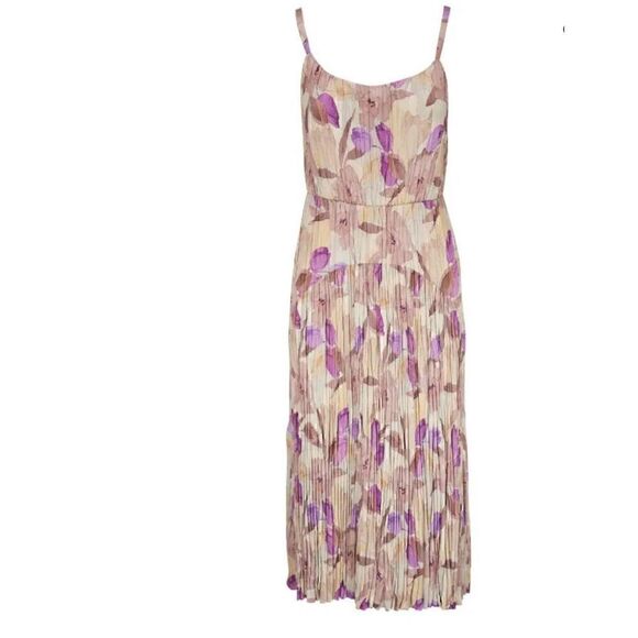 NWT Vince Floral Pleated Midi Dress - Picture 1 of 7